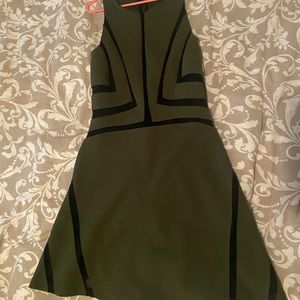 Top Shop Army/Olive Green Sheer CutOut Girly Dress